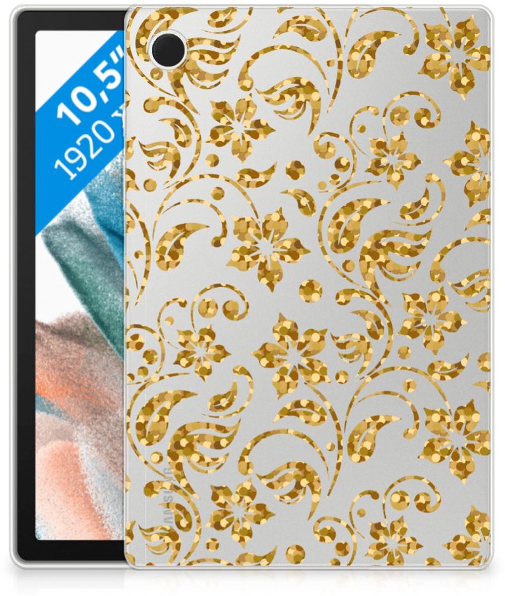 Samsung Galaxy Tab A8 2021/2022 Siliconen Hoesje Gouden Bloemen
