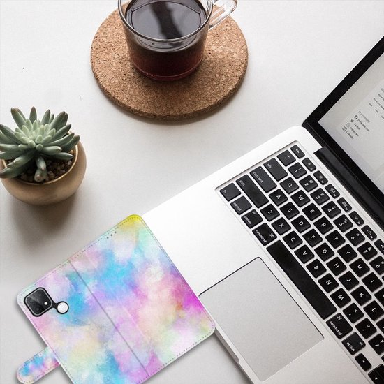 OPPO A15 Bookcase Personnaliser Aquarelle Lumière