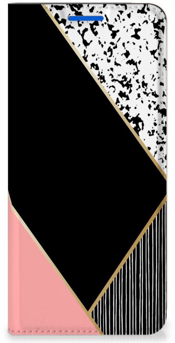 OPPO Reno6 5G Stand Case Zwart Roze Vormen