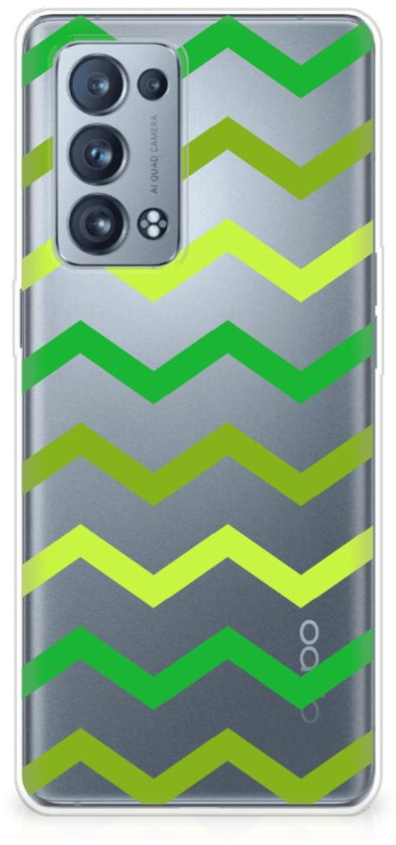 OPPO Reno 6 Pro Plus 5G TPU bumper Zigzag Groen