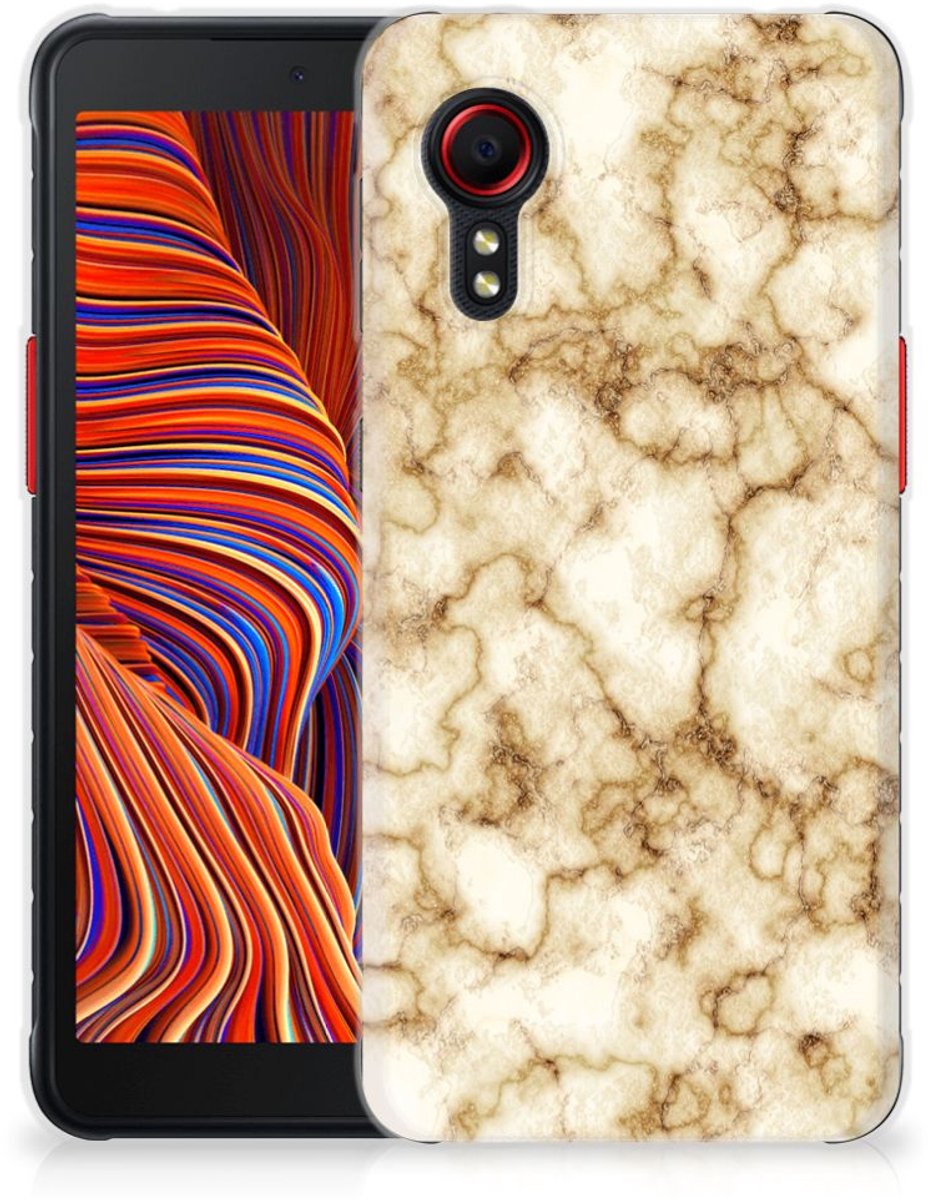 Samsung Galaxy Xcover 5 TPU Siliconen Hoesje Marmer Goud