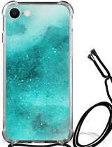 Coque iPhone SE 2022 | 2020 | 8 | 7 Coque Anti-choc avec Bord Transparent Peinture Blue