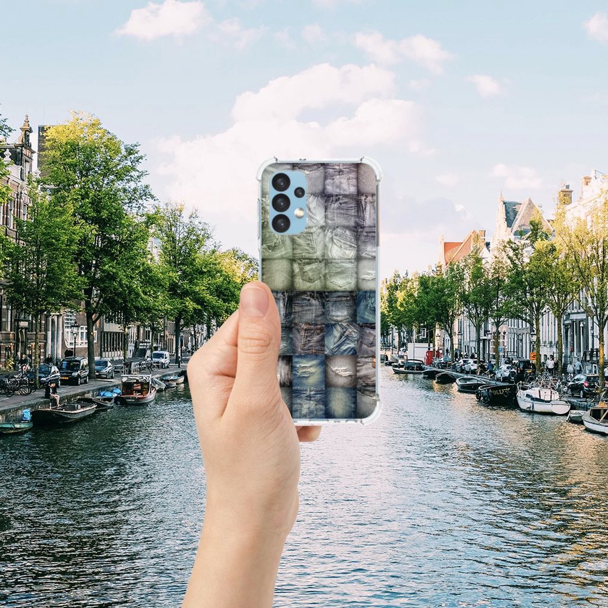 Anti Shock Bumper Case Samsung Galaxy A13 (4G) Spijkerbroeken