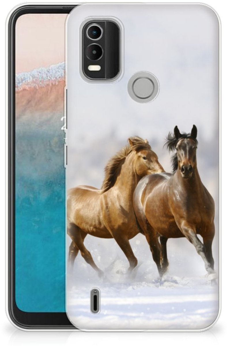Nokia C21 Plus TPU Hoesje Paarden