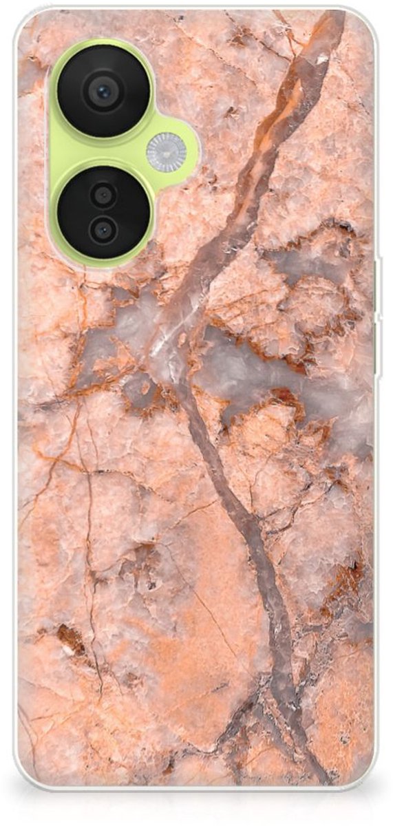 OnePlus Nord CE 3 Lite TPU Siliconen Hoesje Marmer Oranje