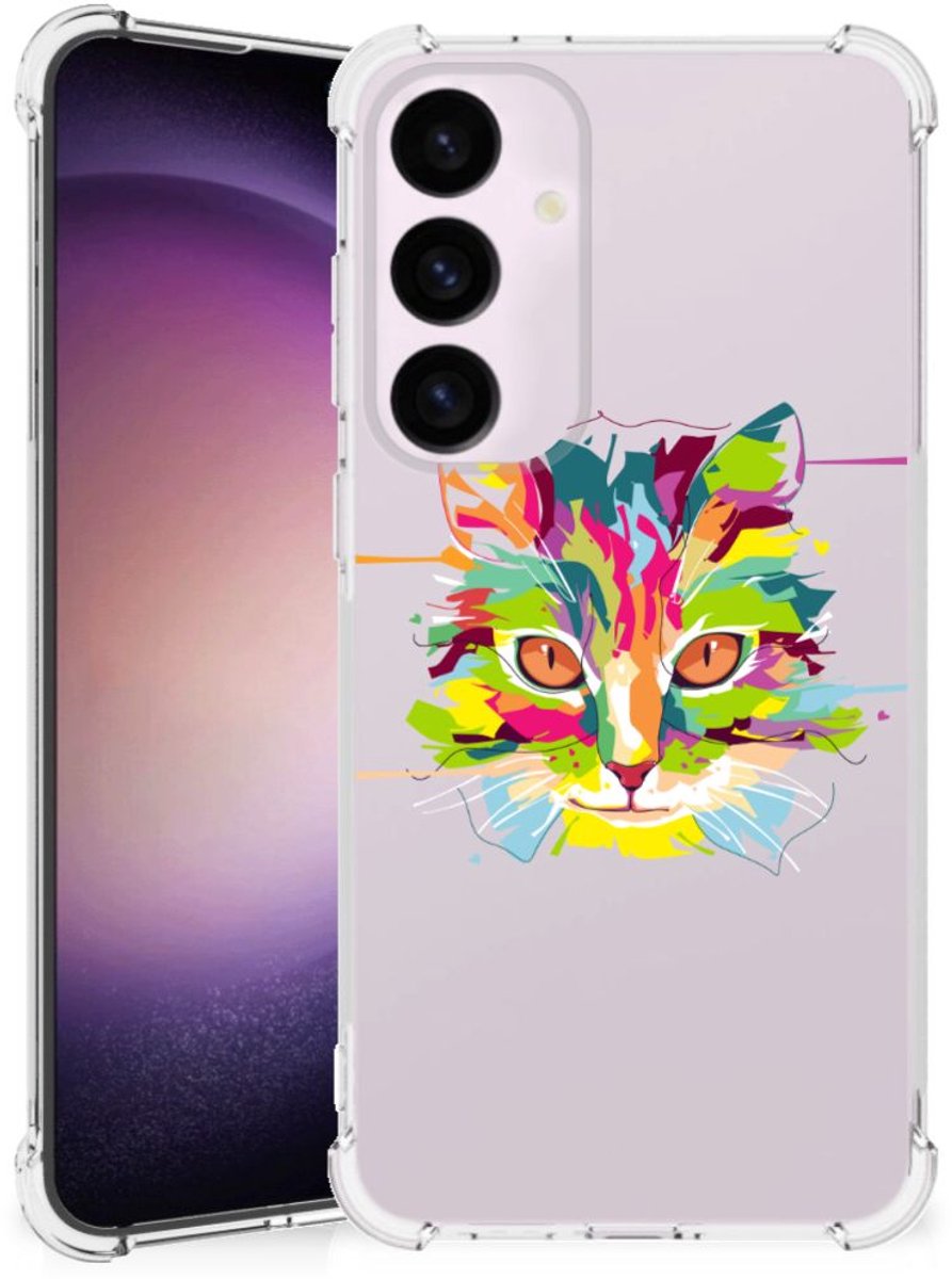 Samsung Galaxy S24 Plus Stevig Bumper Hoesje Cat Color