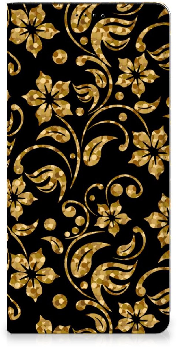 Samsung Galaxy A15 Smart Cover Gouden Bloemen