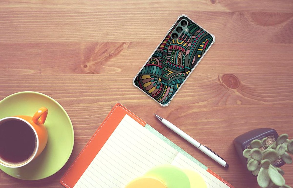 Back Cover voor Samsung Galaxy A24 Doorzichtige Silicone Hoesje Aztec
