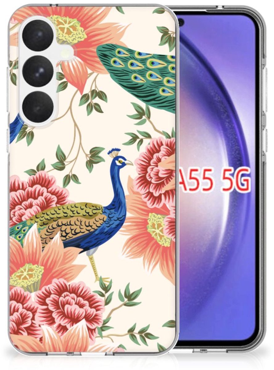 TPU Hoesje voor Samsung Galaxy A55 Pink Peacock