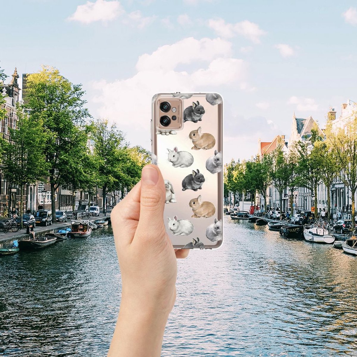 TPU Hoesje voor Motorola Moto G32 Konijntjes