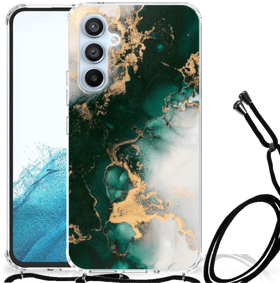 Anti-Shock Hoesje voor Samsung Galaxy A54 5G Marmer Groen