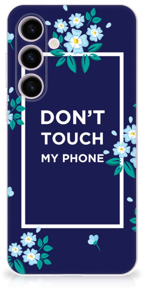 Samsung Galaxy S24 Plus Silicone-hoesje Flowers Blue DTMP
