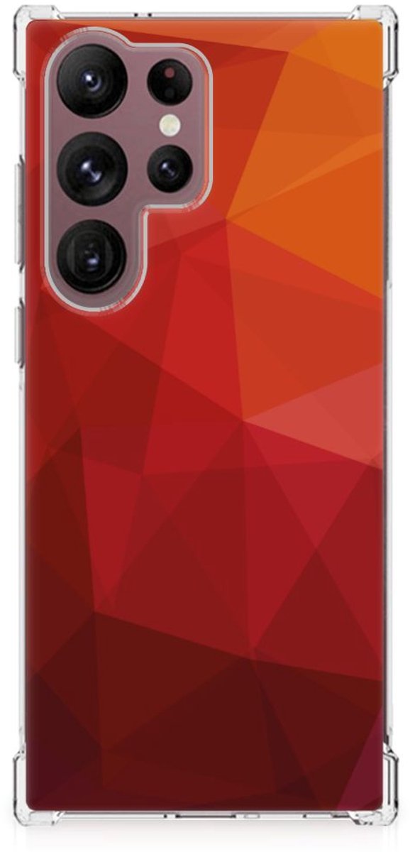 Shockproof Case voor Samsung Galaxy S23 Ultra Polygon Red