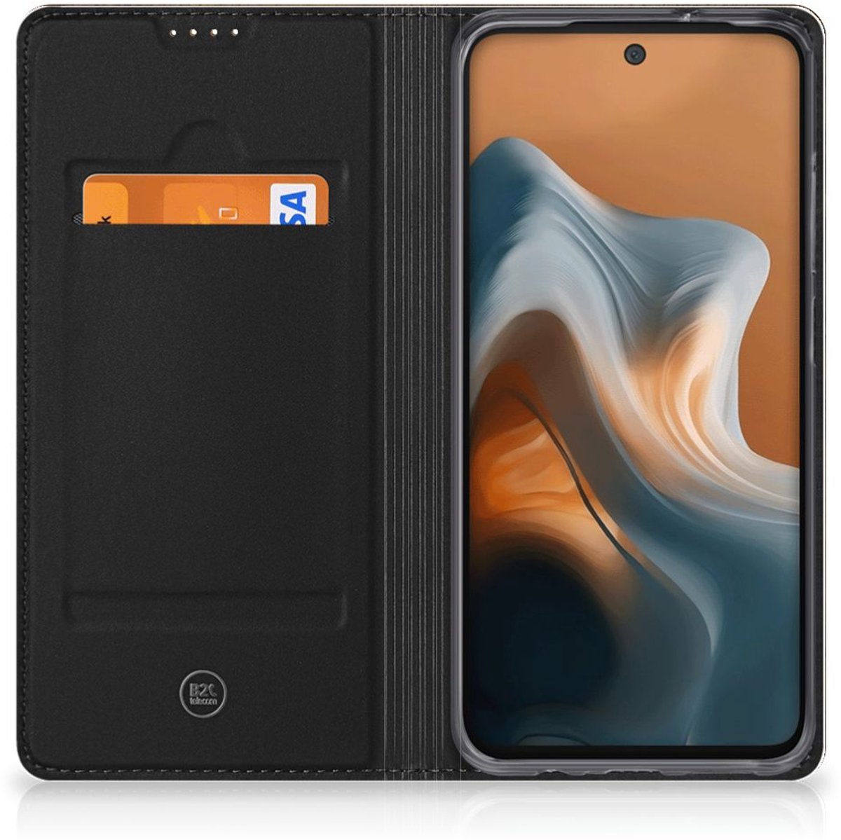 Motorola Moto G34 Book Wallet Case Donker Hout