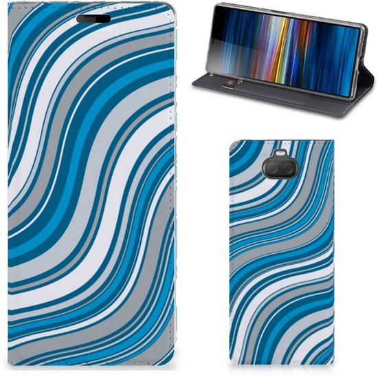 Coque Sony Xperia 10 avec Aimant Waves Blue