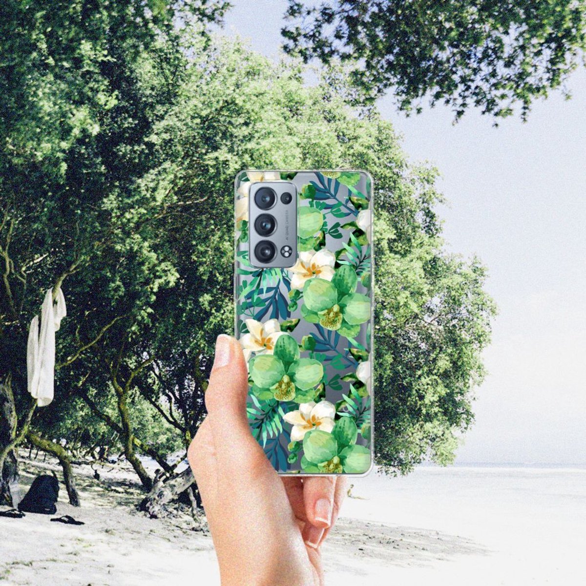 OPPO Reno 6 Pro Plus 5G TPU Case Orchidee Groen