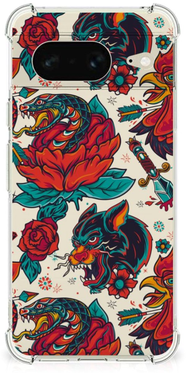 Anti-shock Hoesje met foto voor Google Pixel 8 Old Skool