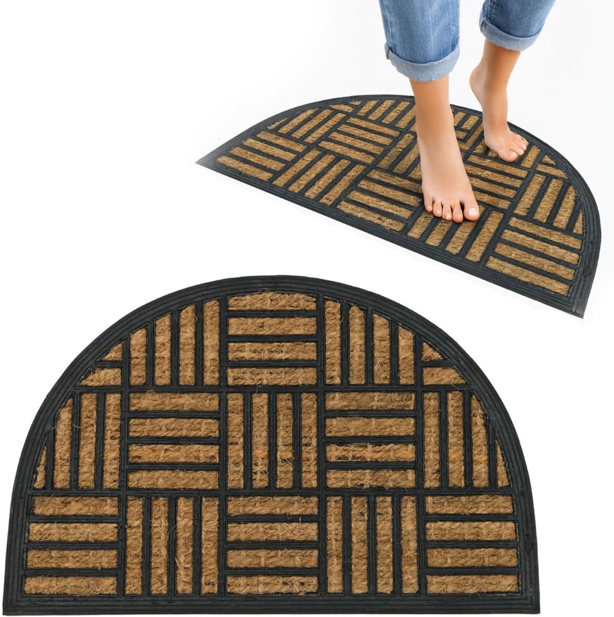 VELTRR® Borstelmat Voor Buiten – Voetenveger Van Kokusrubber – Deurmat Binnen Antislip