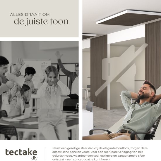 Twee collages: links drukke mensen, rechts een man die ontspant in een kantoor met lamellenwand.