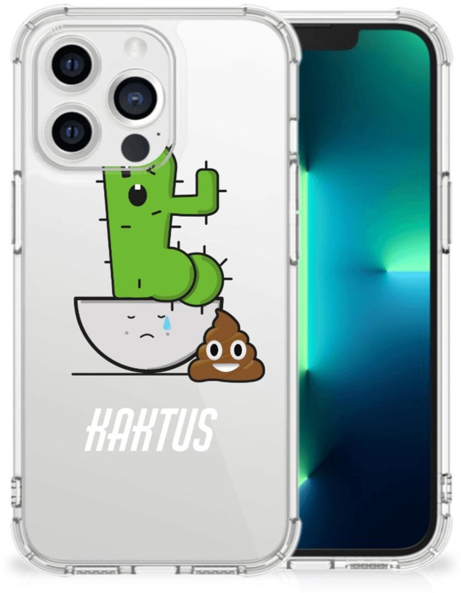 Apple iPhone 13 Pro Stevig Bumper Hoesje Cactus Poo