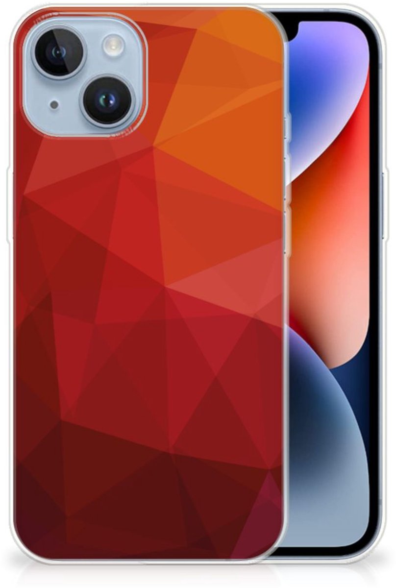 TPU Hoesje voor Apple iPhone 14 Polygon Red