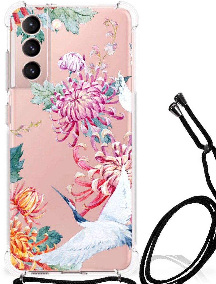 Samsung Galaxy S21 FE Case Anti-shock Bird Flowers