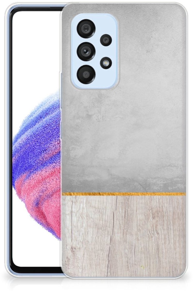 Samsung Galaxy A53 5G Bumper Hoesje Wood Concrete