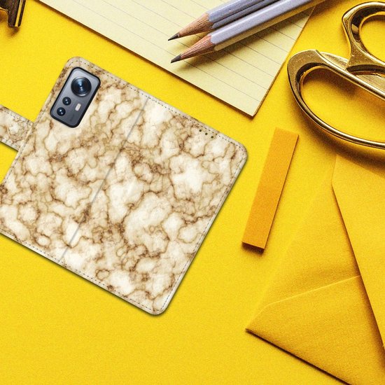 Couverture de livre Xiaomi 12 | 12X Coque Smartphone Marbre Or