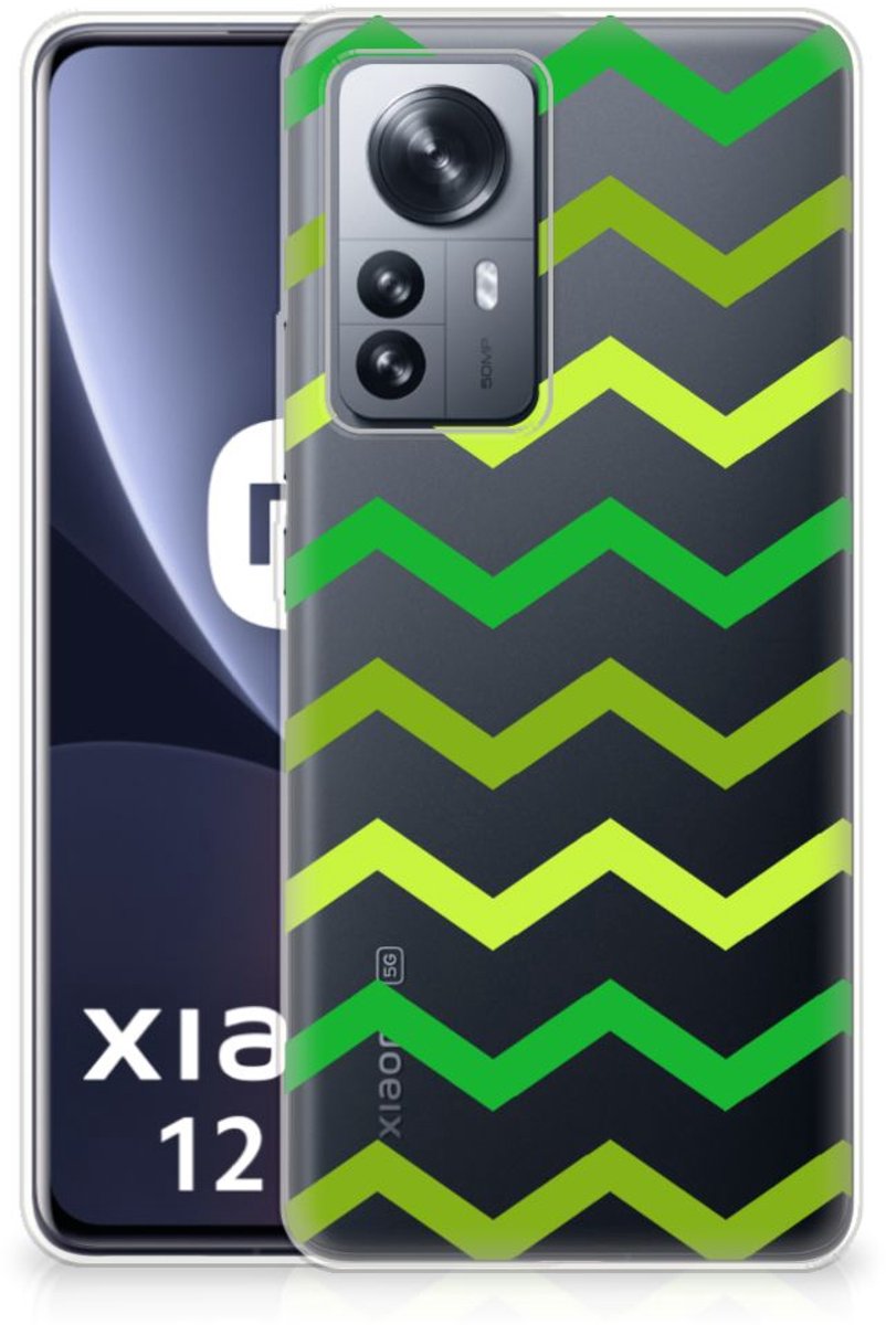 Back Cover voor Xiaomi 12 Pro TPU bumper Zigzag Groen