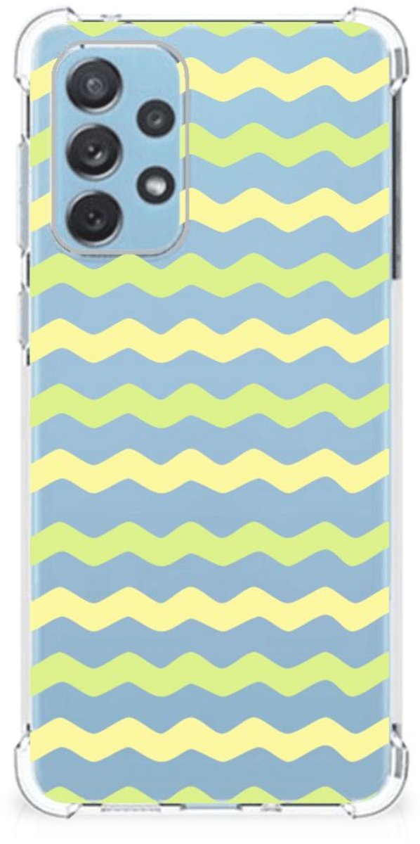 Samsung Galaxy A73 Doorzichtige Silicone Hoesje Waves Yellow
