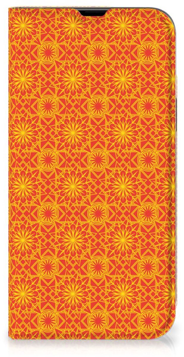 iPhone 13 Pro Max Hoesje met Magneet Batik Oranje