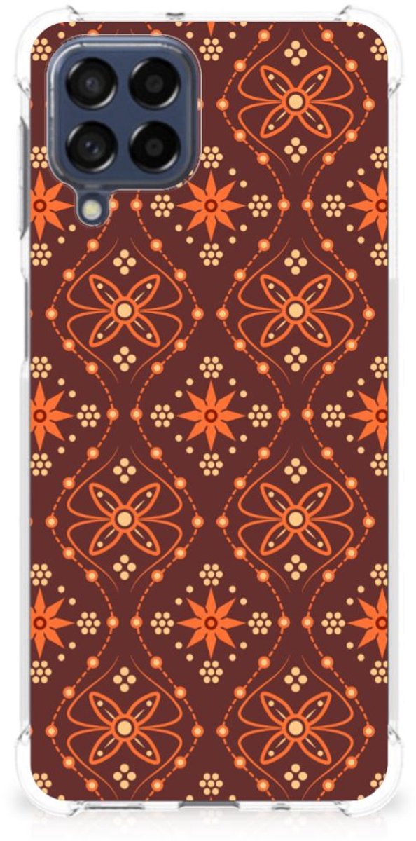 Samsung Galaxy M53 Doorzichtige Silicone Hoesje Batik Brown