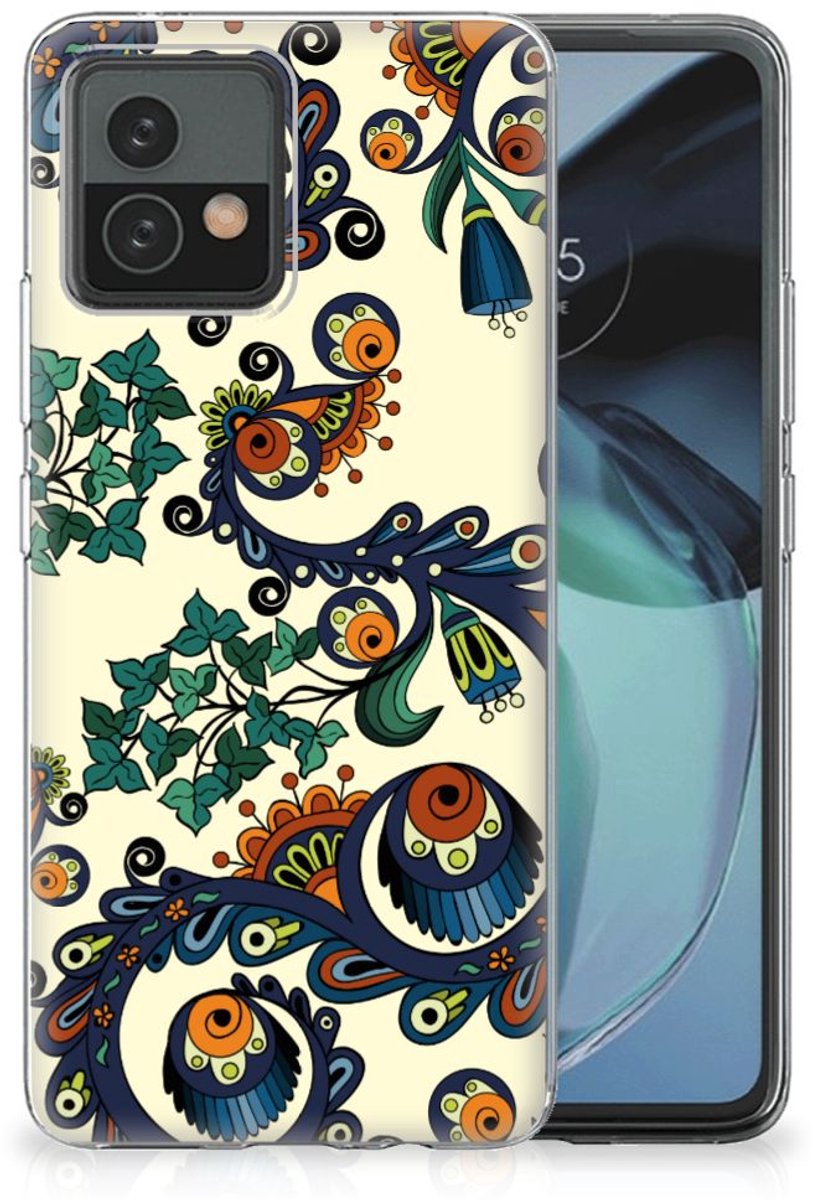 Siliconen Hoesje Motorola Moto G72 Barok Flower