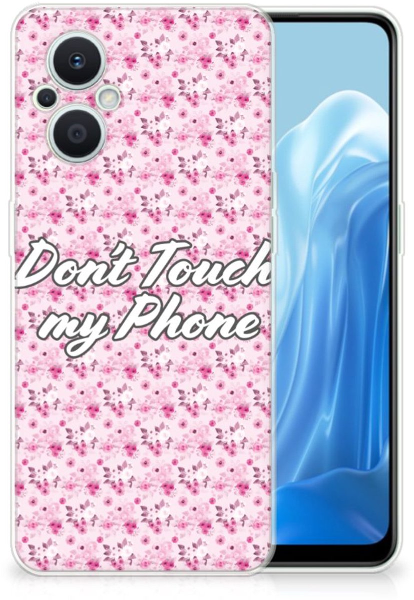 OPPO Reno8 Lite Silicone-hoesje Flowers Pink DTMP