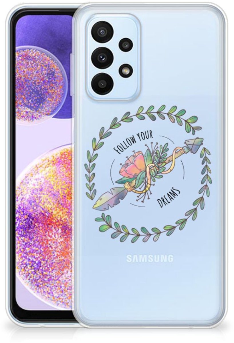 Back Cover voor Samsung Galaxy A23 Telefoonhoesje met Naam Boho Dreams
