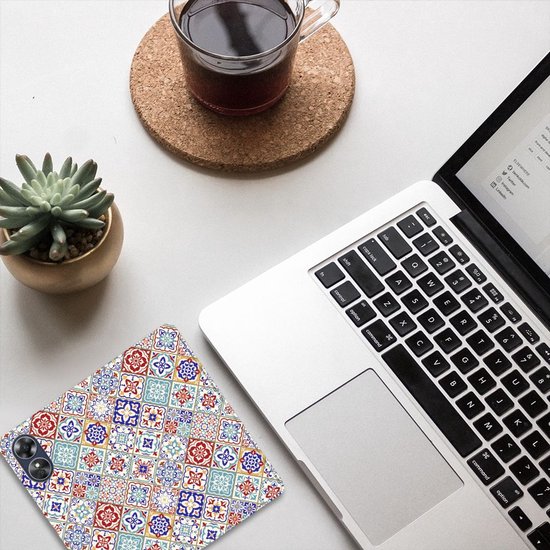 Etui pour téléphone portable OPPO A17 Book Case avec photo carrelages Color