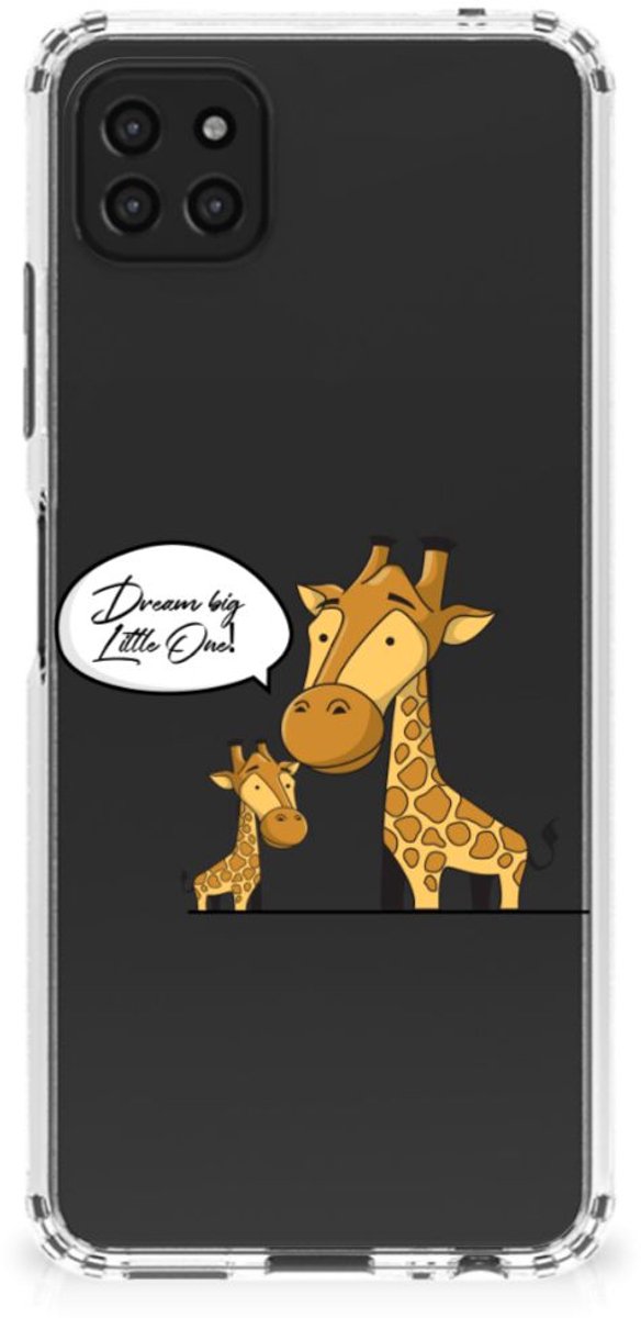 Samsung Galaxy A22 5G Stevig Bumper Hoesje Giraffe