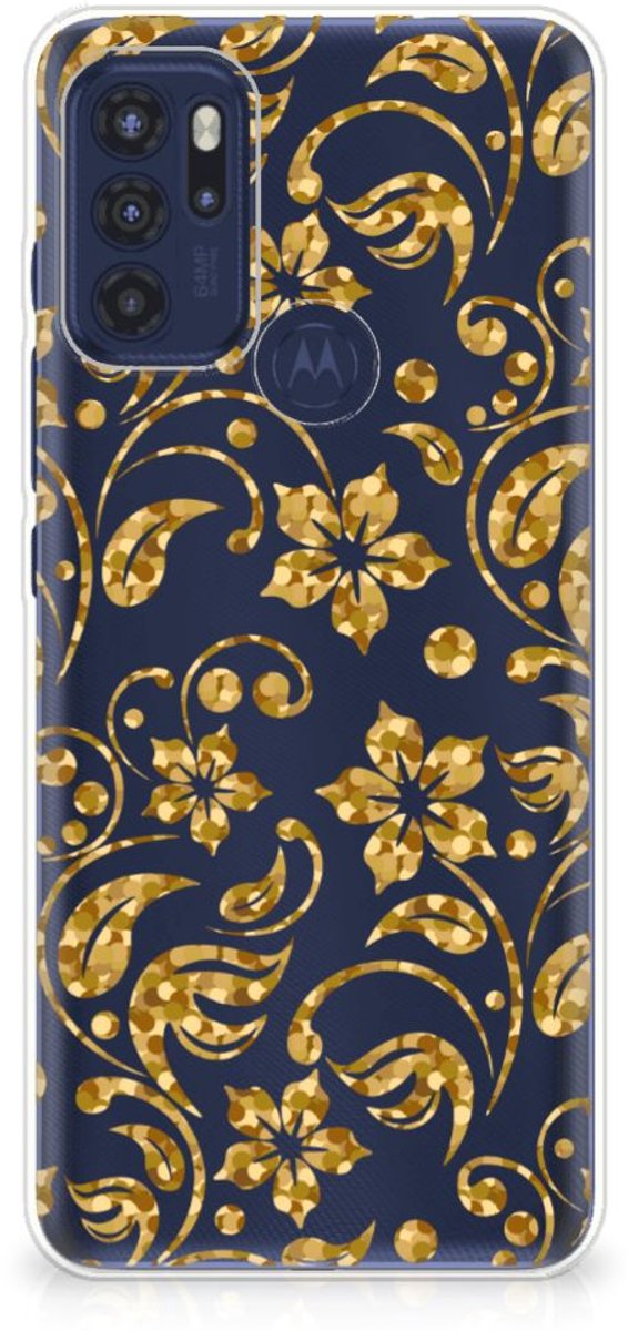 Motorola Moto G60s TPU Case Gouden Bloemen