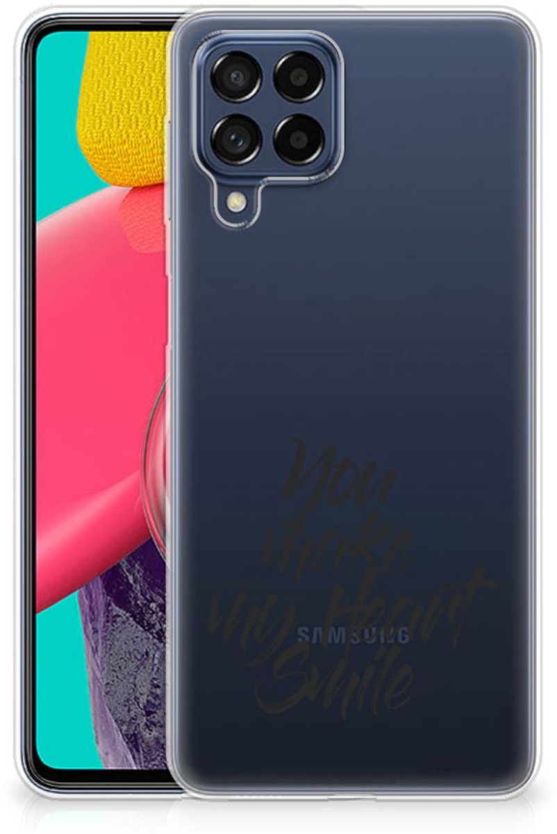 Samsung Galaxy M53 Siliconen hoesje met naam Heart Smile