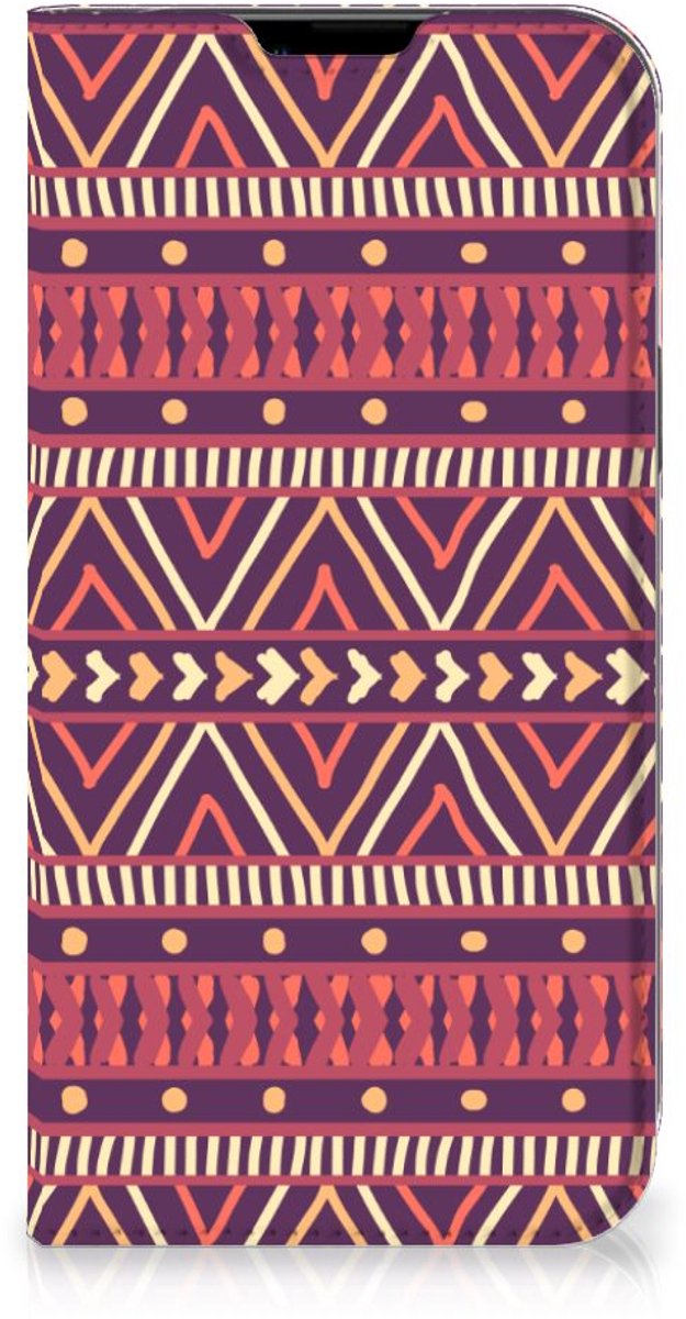 Apple iPhone 14 Plus Hoesje met Magneet Aztec Paars