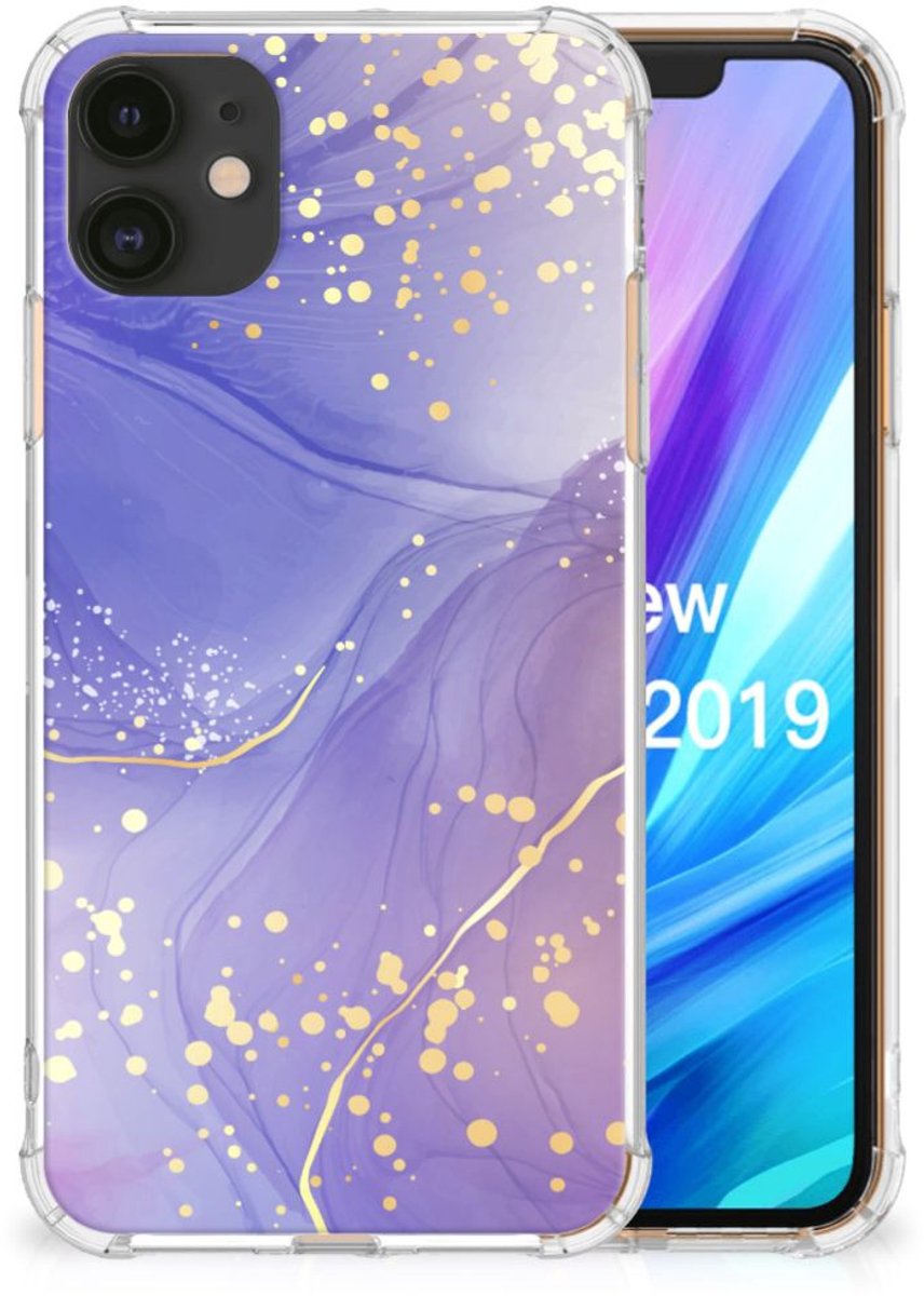 Back Cover voor Apple iPhone 11 Watercolor Paars