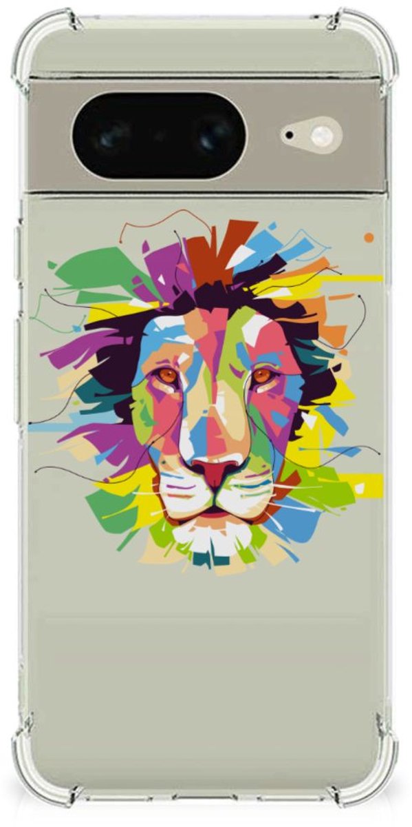 Google Pixel 8 Stevig Bumper Hoesje Lion Color