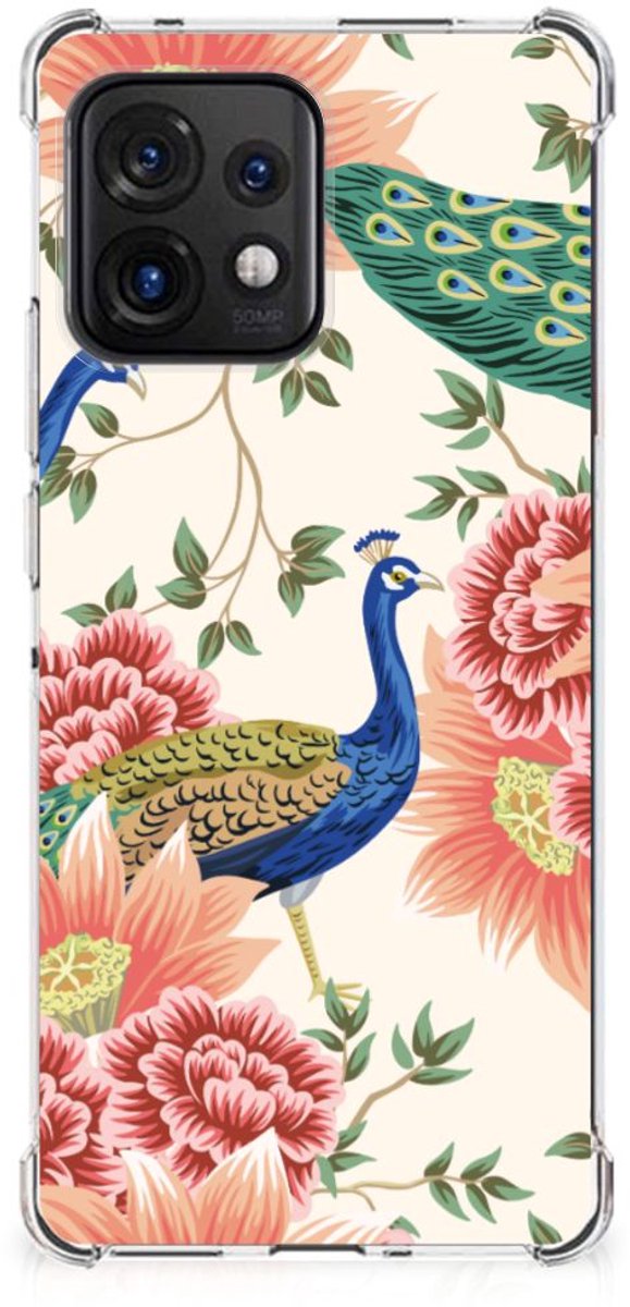 Case Anti-shock voor Motorola Edge 40 Pro Pink Peacock