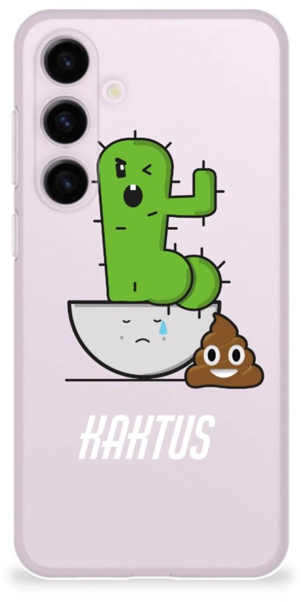 TPU Hoesje voor Samsung Galaxy S24 Plus Telefoonhoesje met Naam Cactus Poo