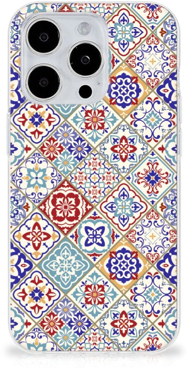 iPhone 15 Pro Max TPU Siliconen Hoesje Tiles Color