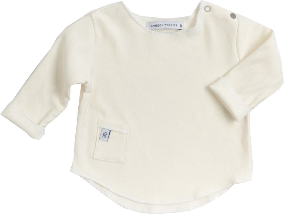 Bamboom T-shirt Lange Mouw Crème 6 Mnd