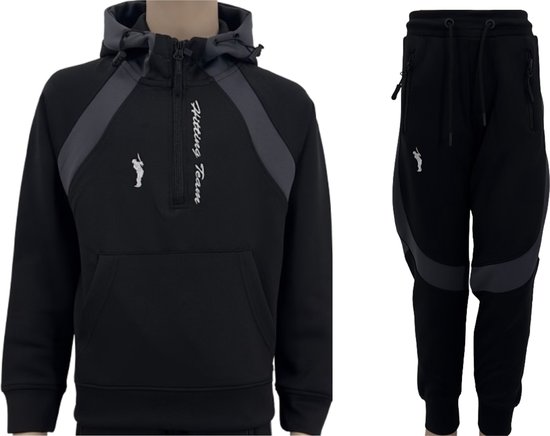 Hitman – Survêtement Enfants – Survêtement Garçons – Jogging Suit Garçons – Gymwear Garçons – Zwart – Taille 164 – 13 à 14 ans