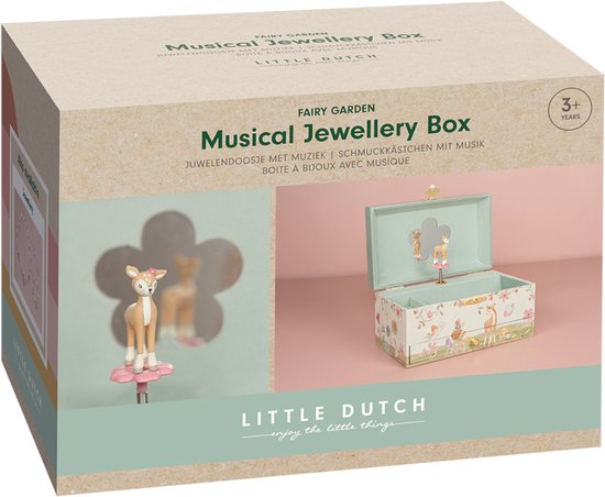 Little Dutch juwelenkistje met muziek - Forest Friends - met hertje figuur - met speciaal vak voor ringetjes en extra lade - decoratief van Little Dutch — afbeelding 2