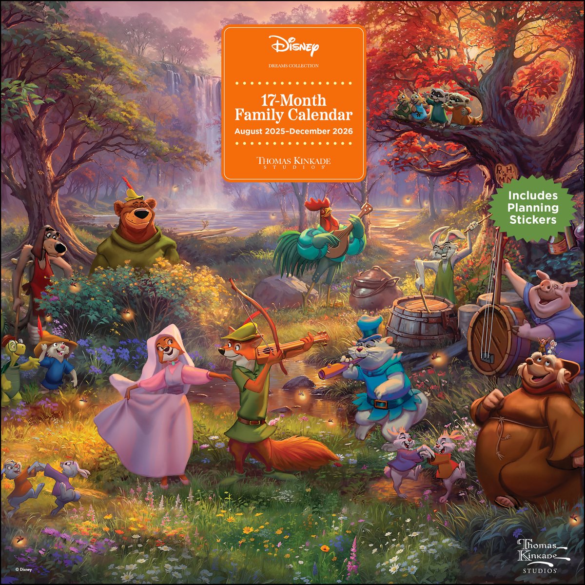 Omslag van Disney Dreams by Thomas Kinkade Studios 17-Month 2025-2026 Family Wall Calendar