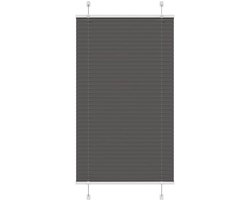 vidaXL - Plissé - rolgordijn - 75x100 - cm - stofbreedte - 74,4 - cm - polyester - zwart